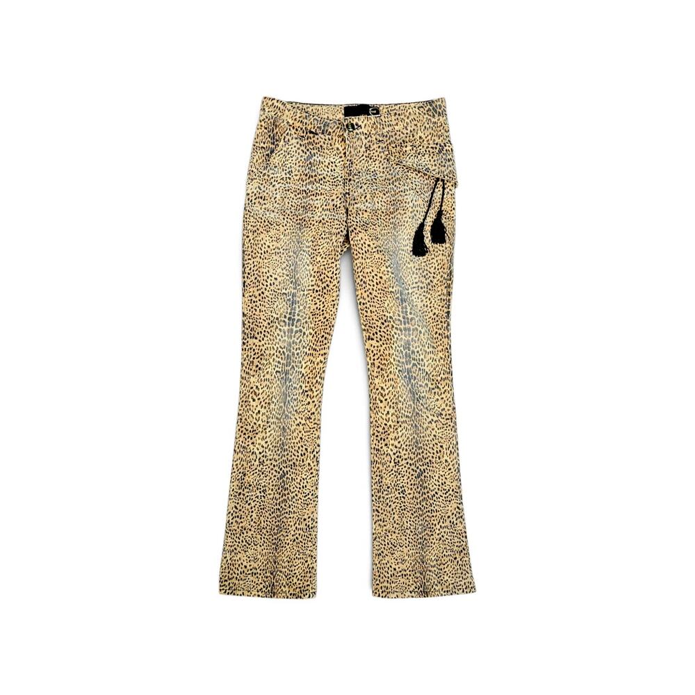 Y2k Just Cavalli Leopard Print Jeans w/ Tassel- Size 27